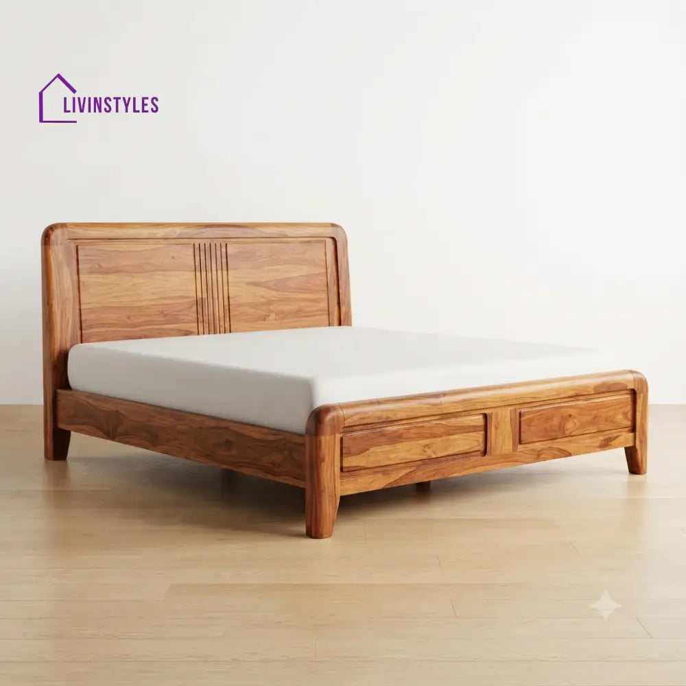 Sakhile Wooden Double Bed | King Size Bed | Queen Size Bed - Bed Without Storage