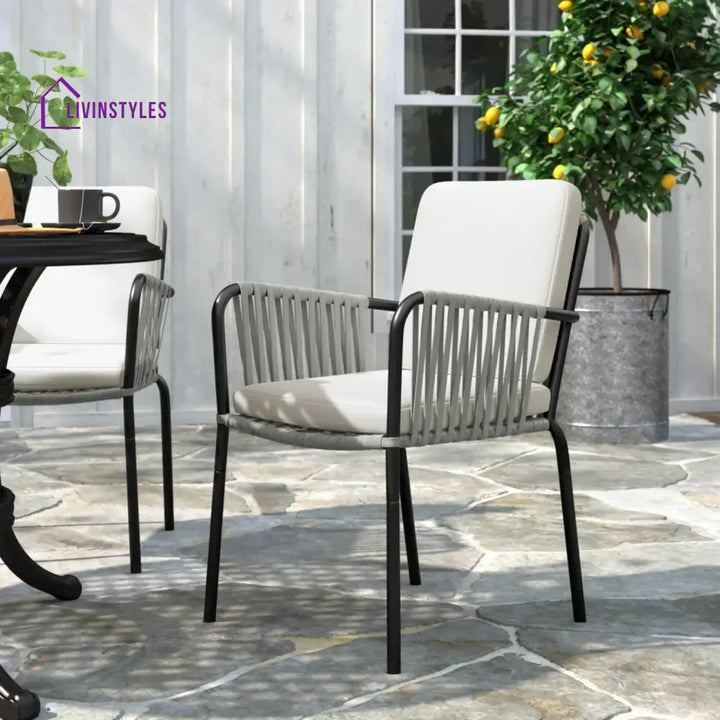 Sakshi 2-Piece Outdoor Rope Patio Dining Chairs - Dinning Chairs