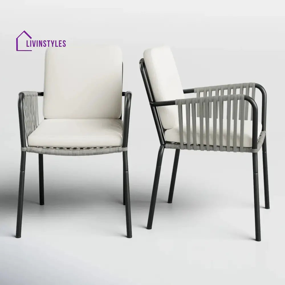 Sakshi 2-Piece Outdoor Rope Patio Dining Chairs - Dinning Chairs