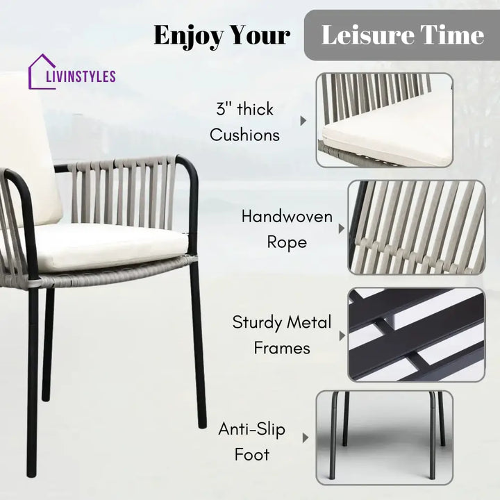Sakshi 2-Piece Outdoor Rope Patio Dining Chairs - Dinning Chairs