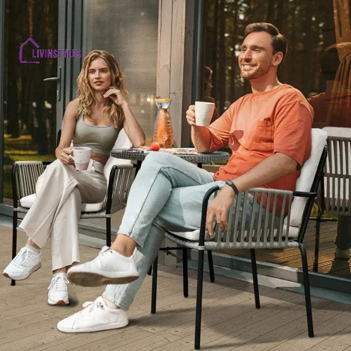 Sakshi 2-Piece Outdoor Rope Patio Dining Chairs - Dinning Chairs