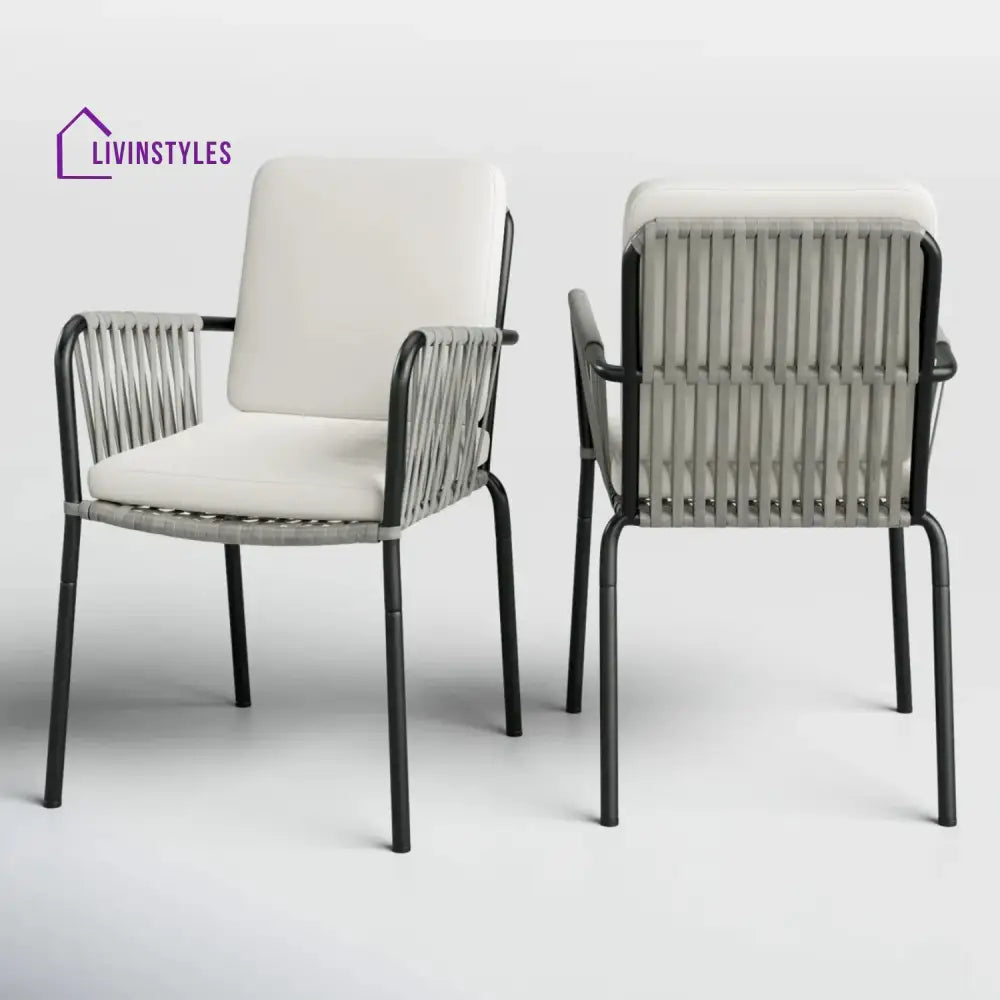 Sakshi 2-Piece Outdoor Rope Patio Dining Chairs - Dinning Chairs