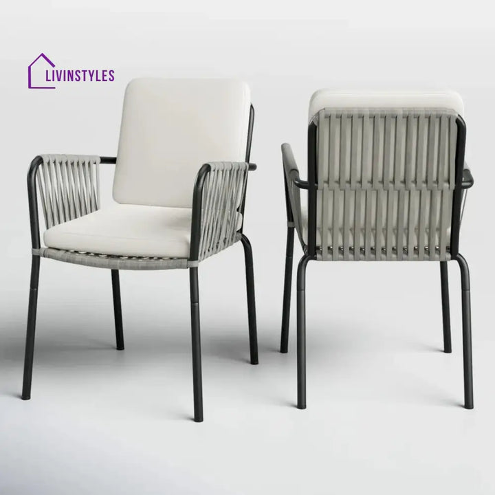 Sakshi 2-Piece Outdoor Rope Patio Dining Chairs - Dinning Chairs