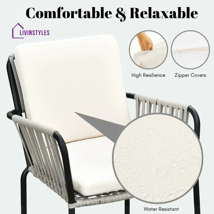 Sakshi 2-Piece Outdoor Rope Patio Dining Chairs - Dinning Chairs