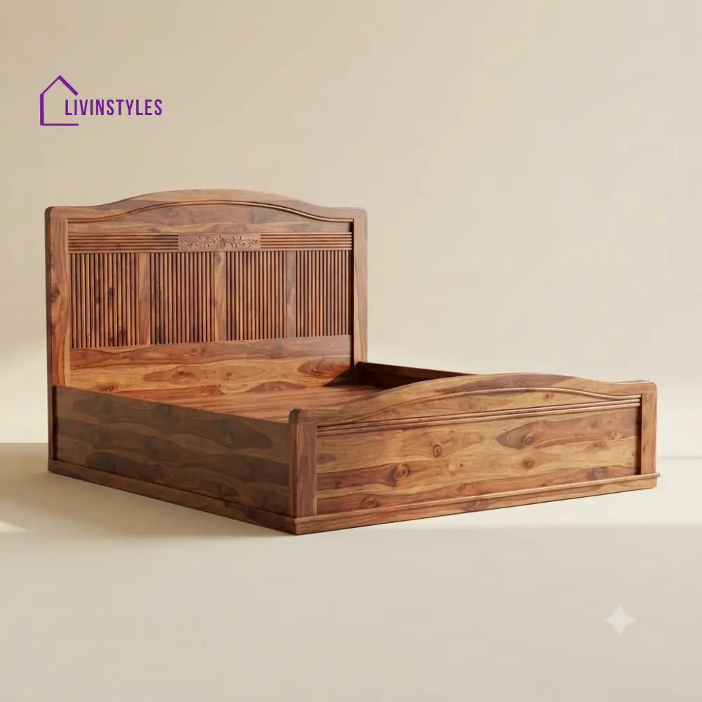 Sakshi Sheesham Wood Bed With Box Storage | Wooden Bed