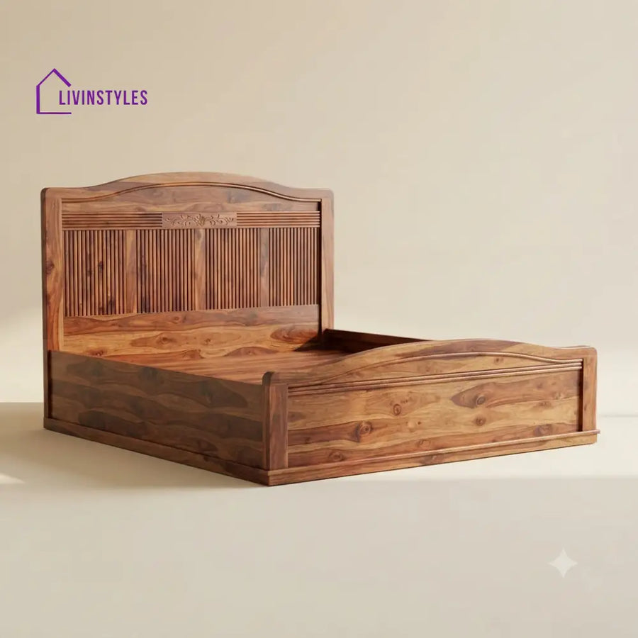 Sakshi Sheesham Wood Bed With Box Storage | Wooden Bed