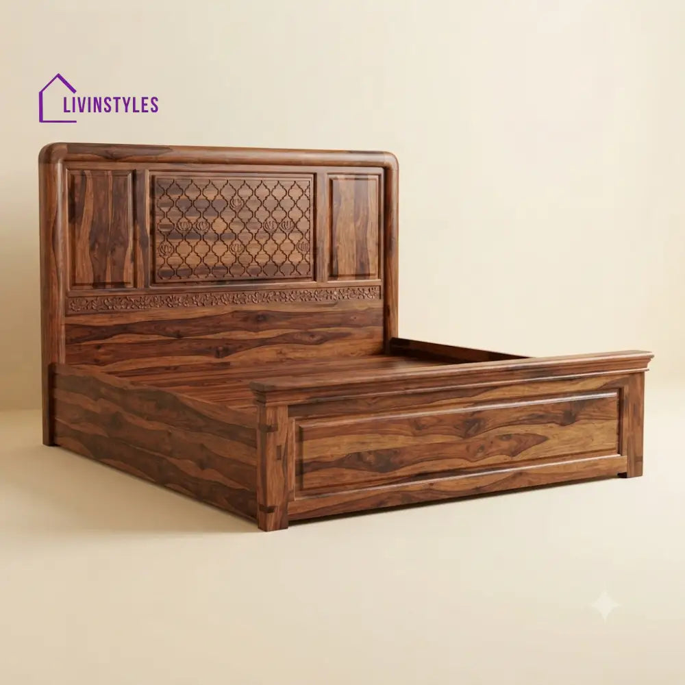 Sakthi Sheesham Wood Bed With Box Storage | Wooden Bed