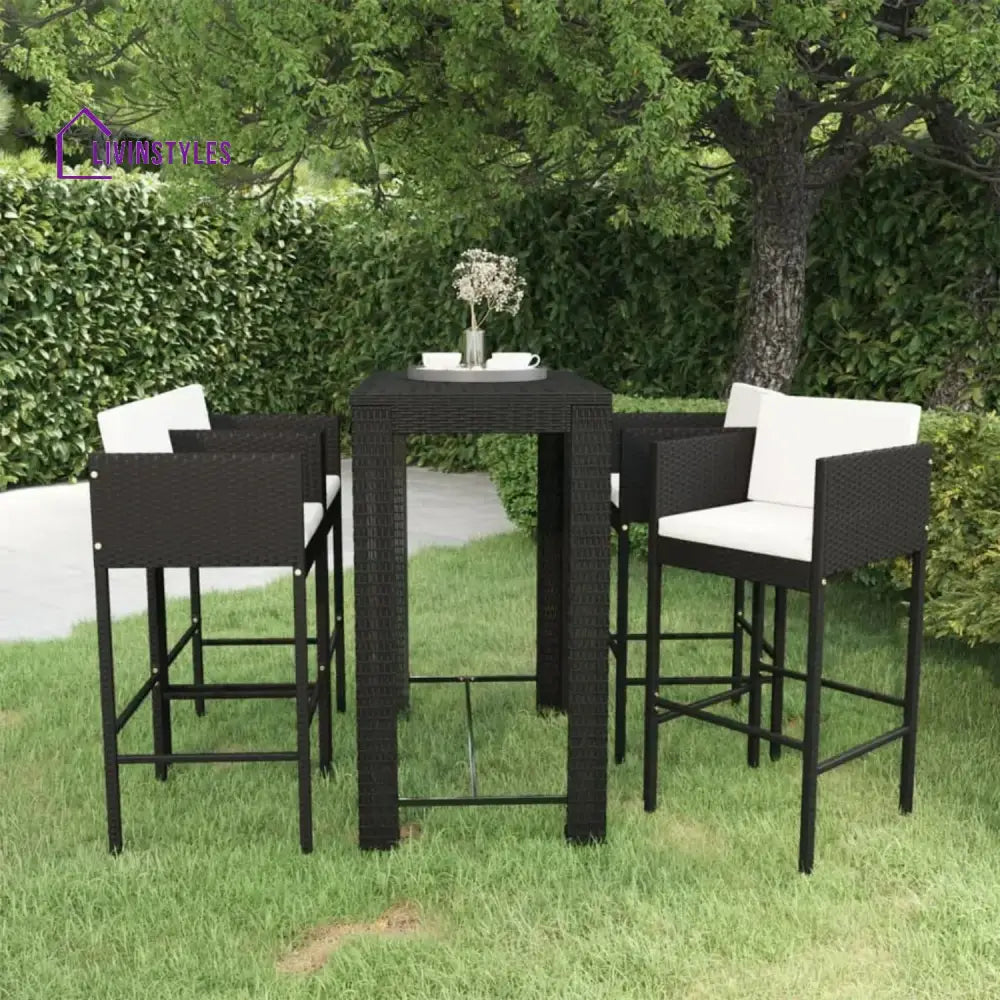 Sakura 5-Piece Outdoor Rattan Wicker Bar Set - Bar Set