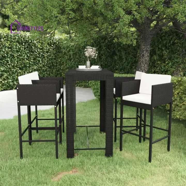 Sakura 5-Piece Outdoor Rattan Wicker Bar Set - Bar Set