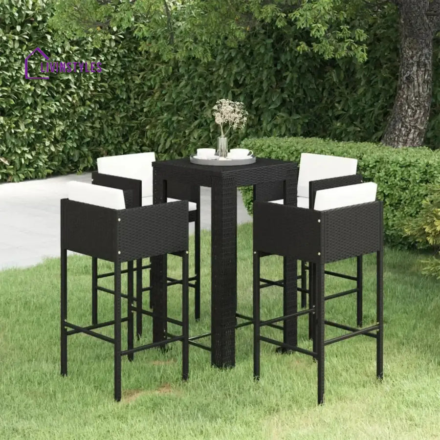 Sakura 5-Piece Outdoor Rattan Wicker Bar Set - Bar Set
