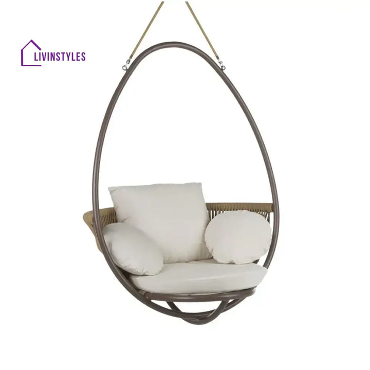 Sal Single Seater Hanging Swing Without Stand For Balcony Garden Swing - Brown - Swings