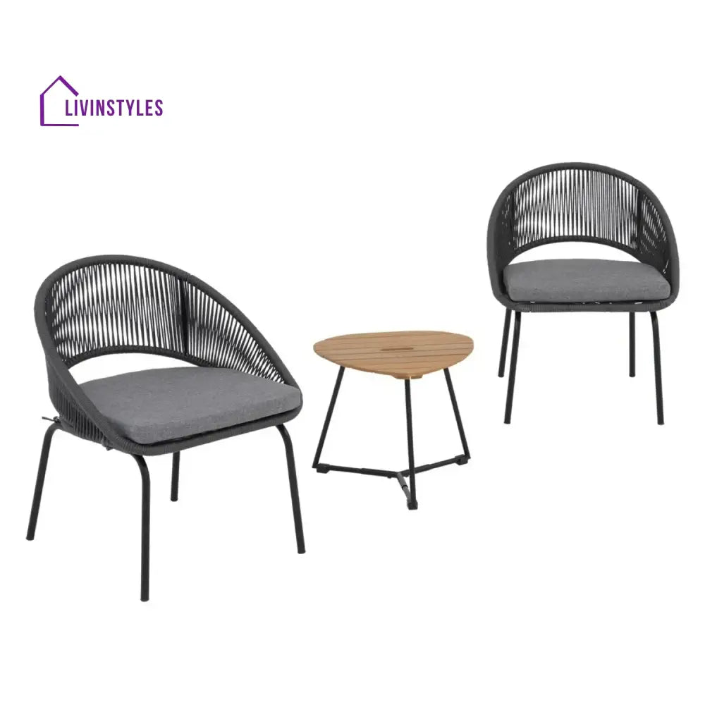 Salma 3 Piece Garden Outdoor Rope Patio Set - Patio Set