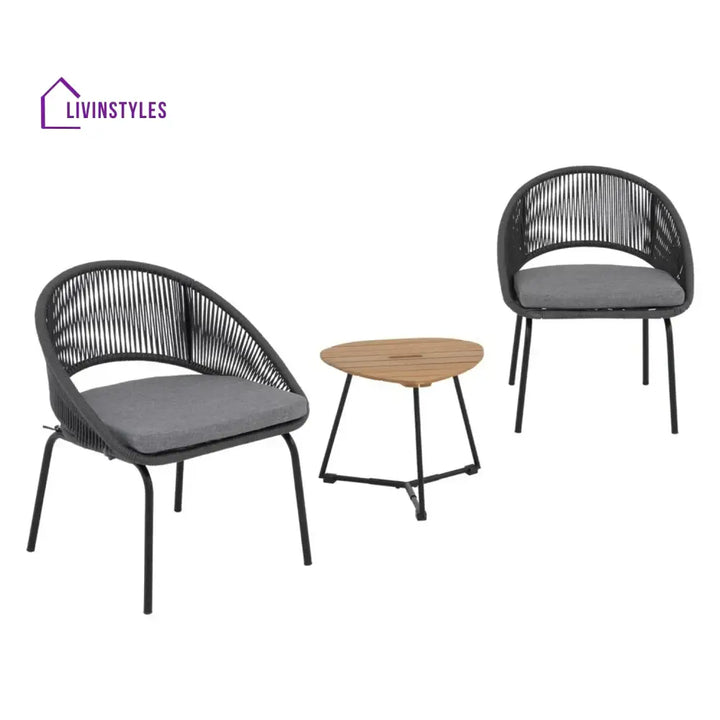 Salma 3 Piece Garden Outdoor Rope Patio Set - Patio Set