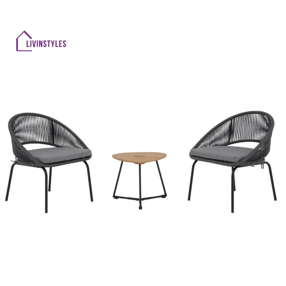 Salma 3 Piece Garden Outdoor Rope Patio Set - Patio Set