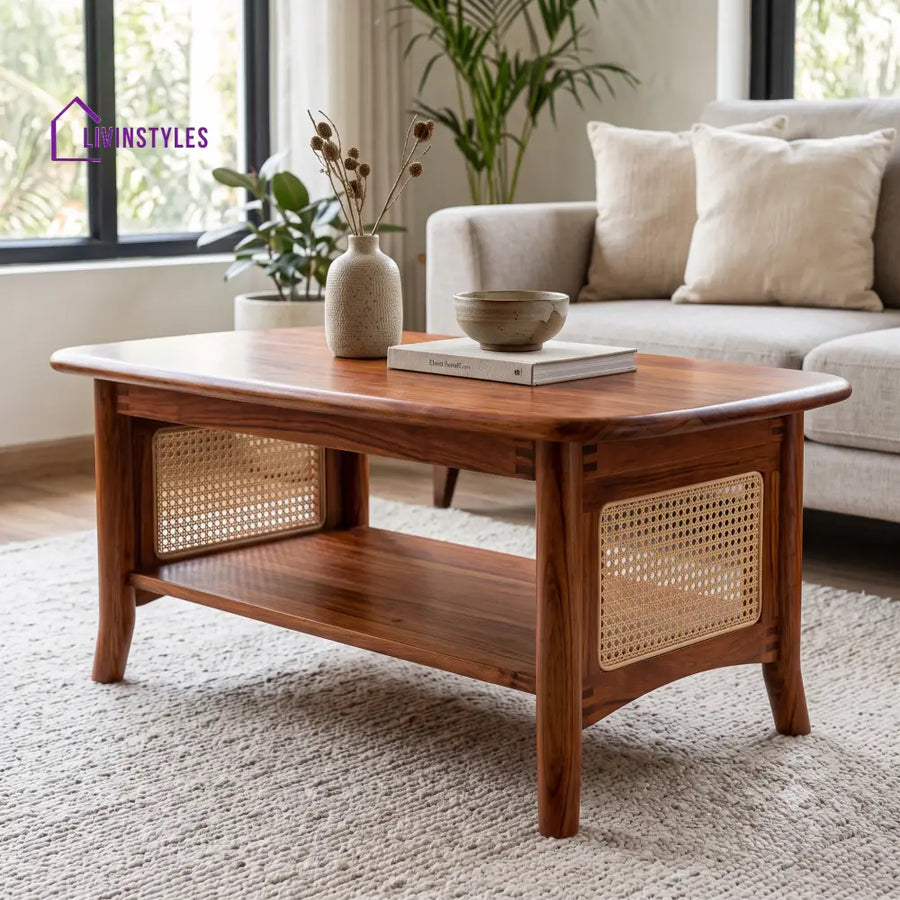 Salomé Wooden Coffee Table for Living Room | Tea Table | Teapoy | Center table