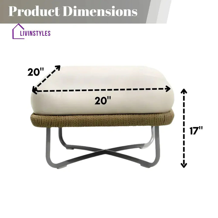 Salsabil Outdoor All-Weather Rope Ottoman - Footrest