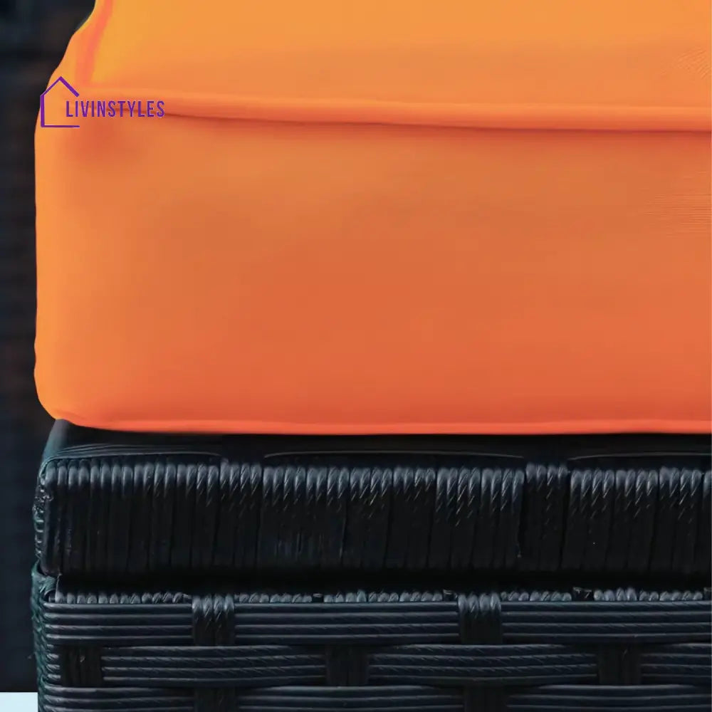 Samah Outdoor Garden Conversation Sofa Set (Black/Orange) - Sofa Set