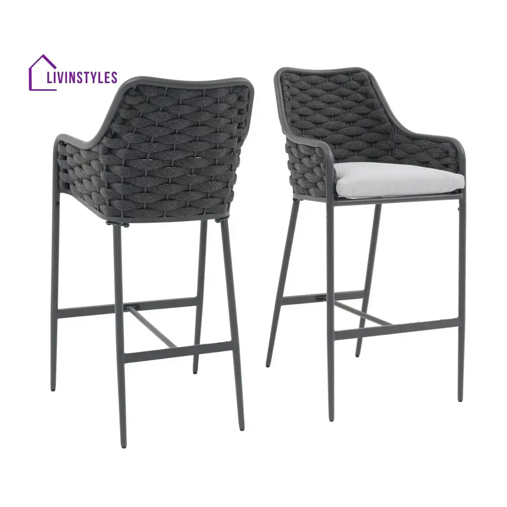 Samaira 2-Piece Outdoor Rope Bar Chairs – Stylish Comfort Built to Last - Bar Chairs