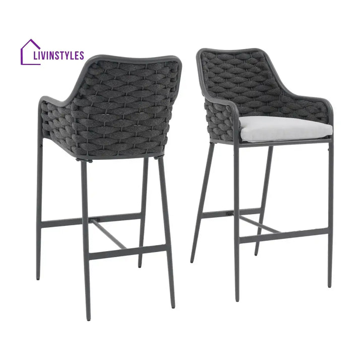 Samaira 2-Piece Outdoor Rope Bar Chairs – Stylish Comfort Built to Last - Bar Chairs