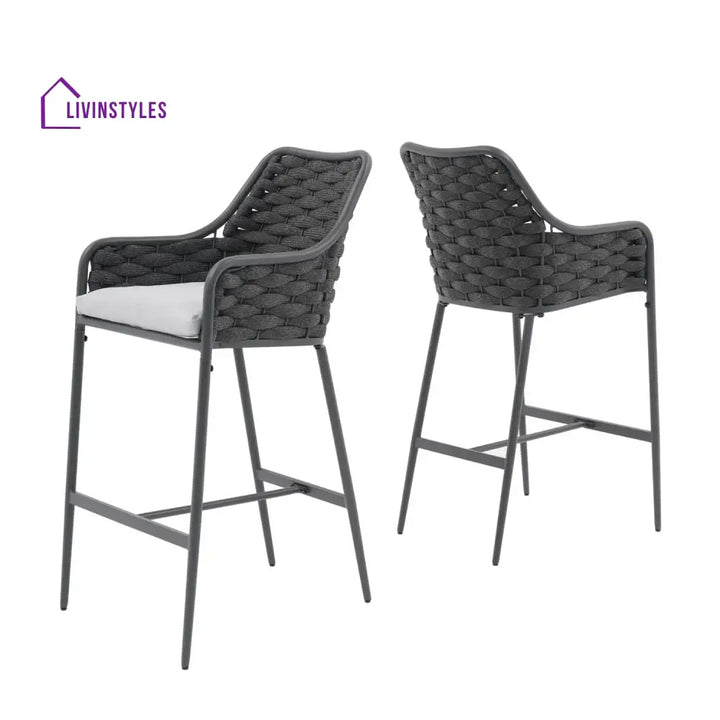 Samaira 2-Piece Outdoor Rope Bar Chairs – Stylish Comfort Built to Last - Bar Chairs