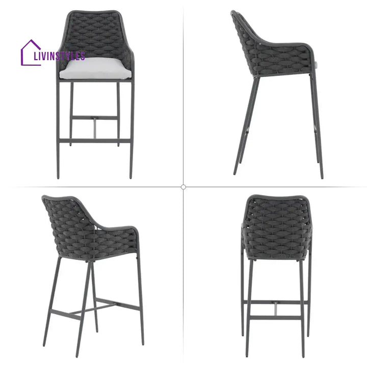 Samaira 2-Piece Outdoor Rope Bar Chairs – Stylish Comfort Built to Last - Bar Chairs