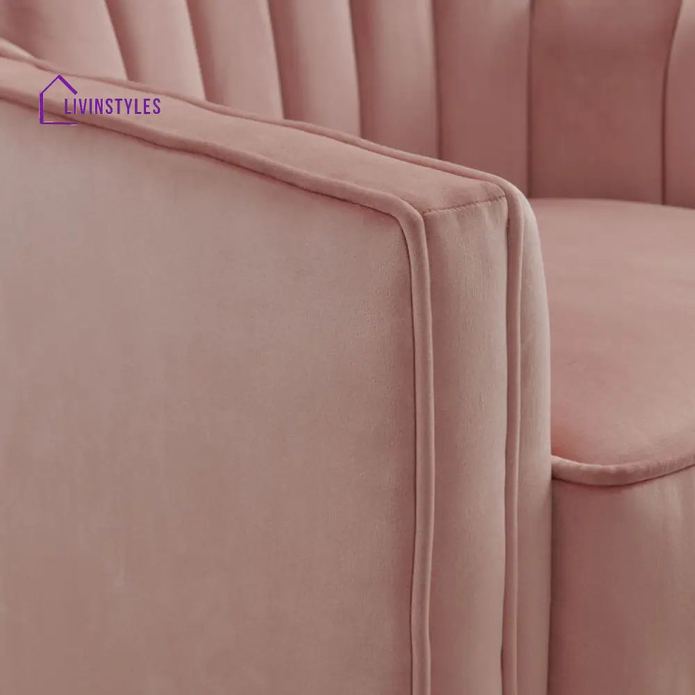 Samaira Solid Wood and Fabric Arm Chair | Living Room Chair | Lounge Chair - 360 Rotating