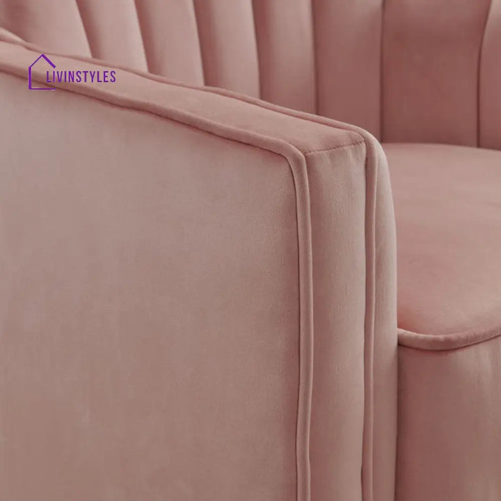 Samaira Solid Wood and Fabric Arm Chair | Living Room Chair | Lounge Chair - 360 Rotating