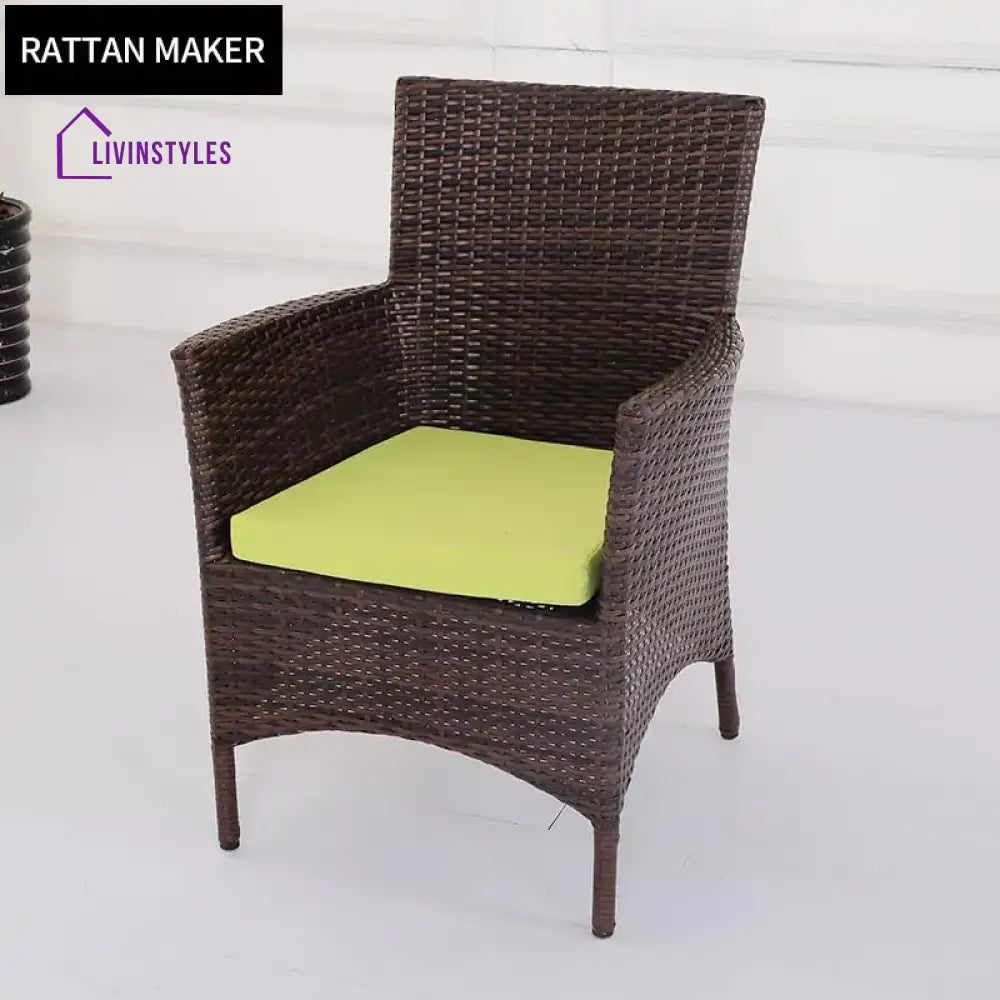 Sameer 7-Piece Wicker Patio Dining Set (Dark Brown/Green)