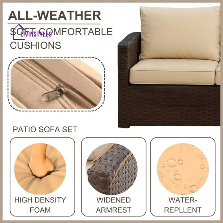 Samiksha Outdoor 7-Seater Wicker Sectional Sofa Set Sofa Set