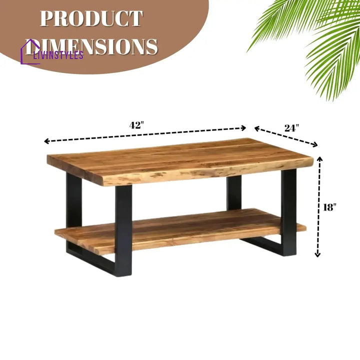 Samira 2-Tier Natural Wood Top Center Table - Center Table