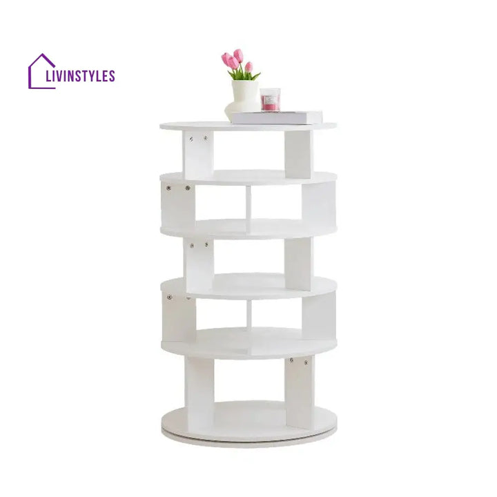 Samira Engineered Wood Rotating Shoe Rack for Home
