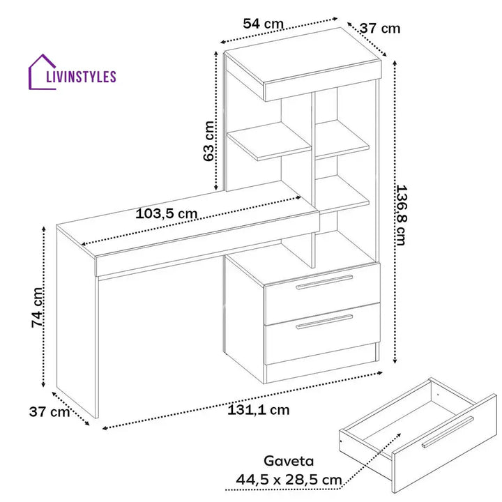Samira Wooden Finish Study Table for Students