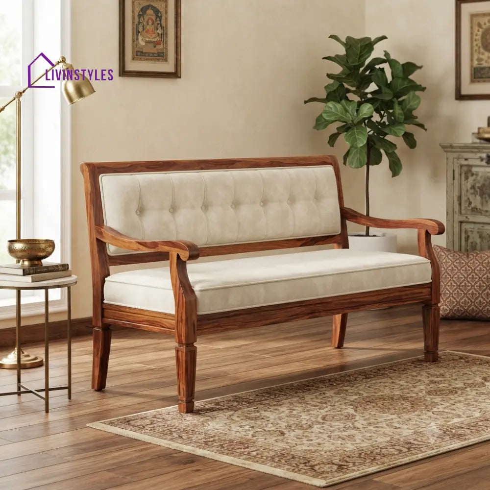 Samrat Wooden Bench for Living Room | Bedroom | Extra Seating