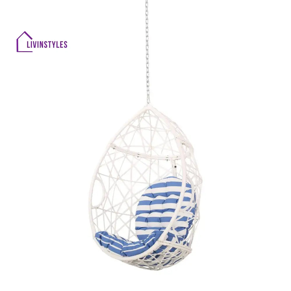 Samuele Single Seater Hanging Swing Without Stand For Balcony Garden Swing (White) - Swings