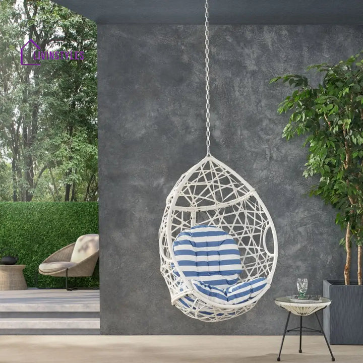 Samuele Single Seater Hanging Swing Without Stand For Balcony Garden Swing (White) - Swings