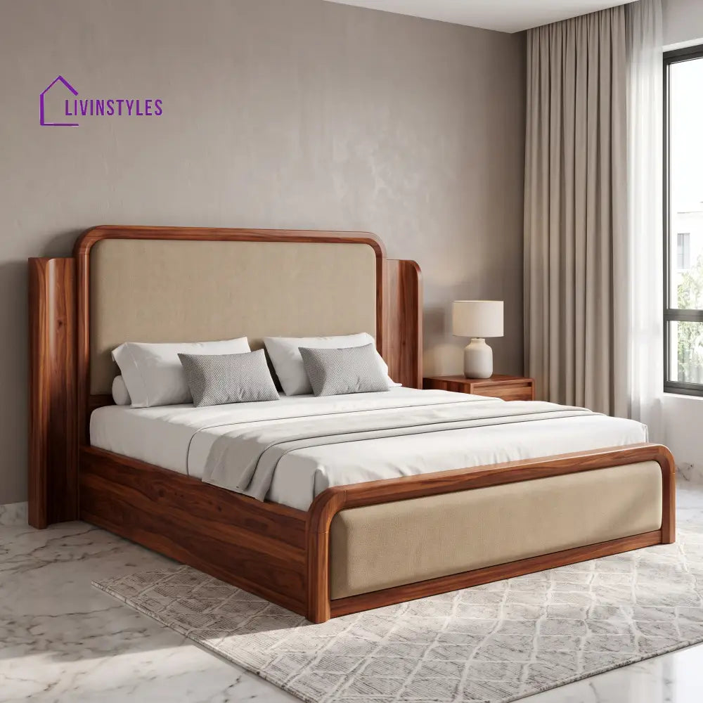 Sandeep Wooden Double Bed | Hydraulic Bed in King Size
