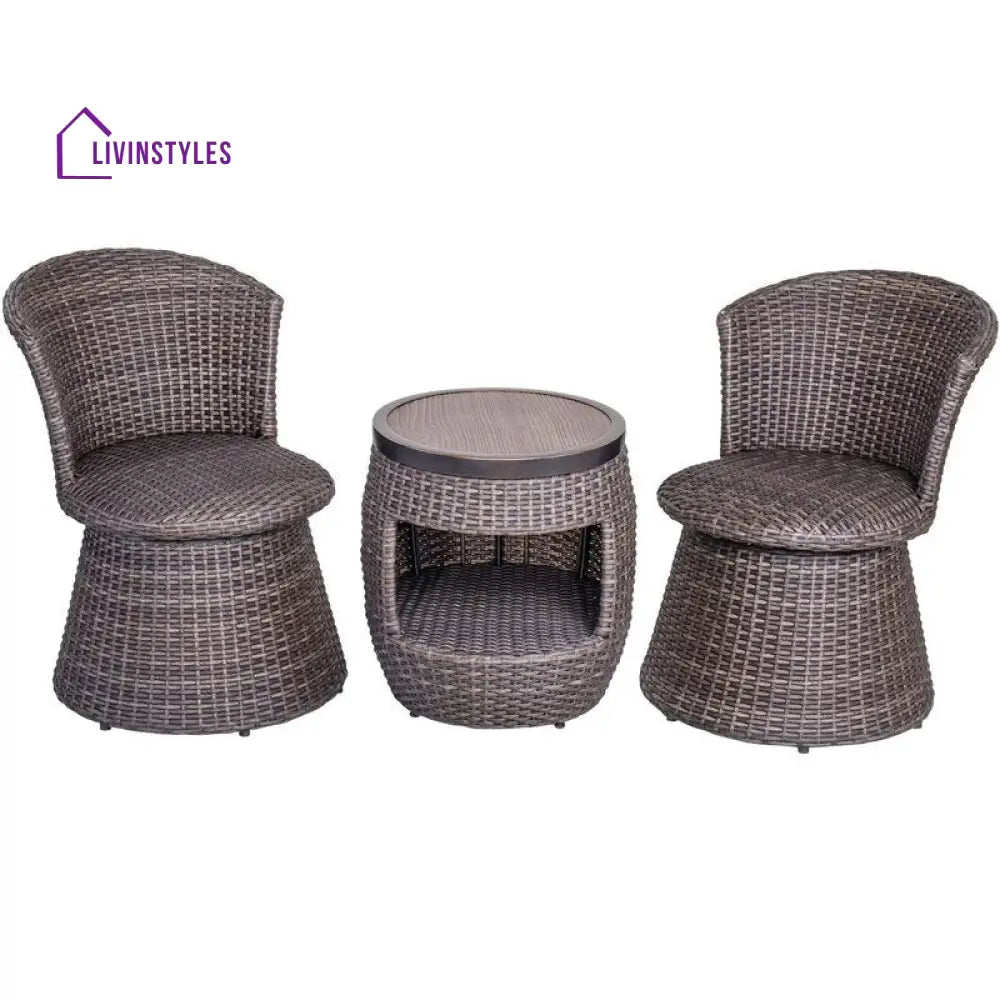 Sandy Outdoor Patio Seating Set 2 Chairs and 1 Table Set (Brown) - Coffee Table Sets