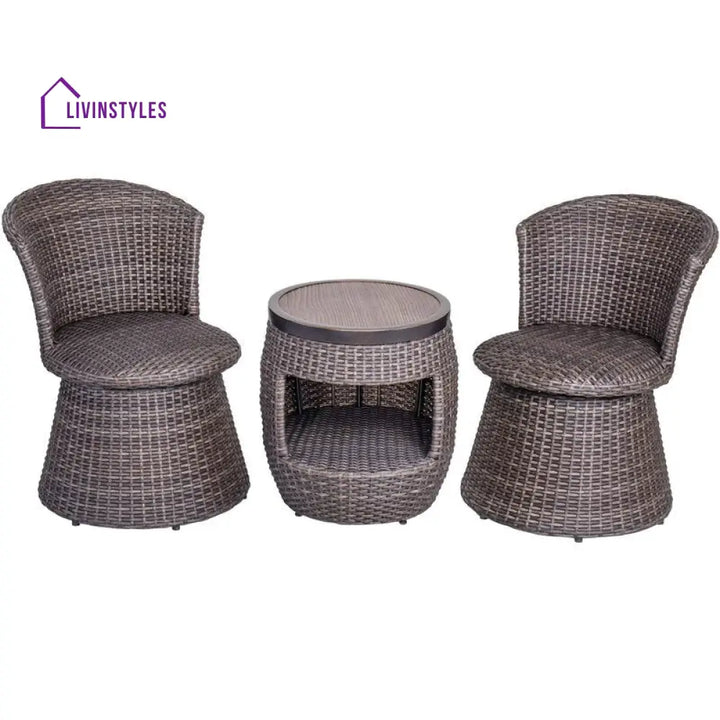 Sandy Outdoor Patio Seating Set 2 Chairs and 1 Table Set (Brown) - Coffee Table Sets
