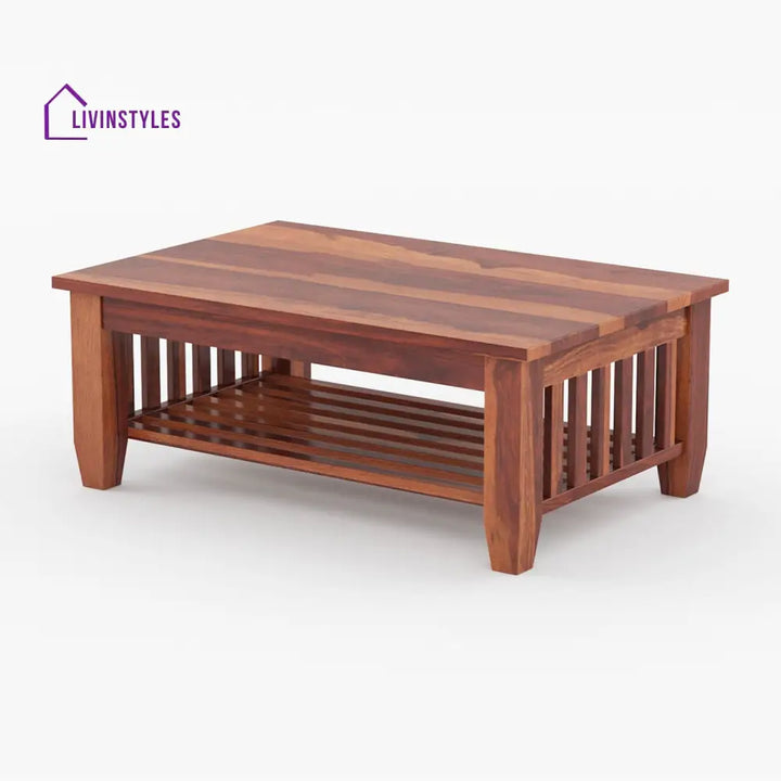 Sangeeta Solid Wood Rectangle Coffee Table For Living Room