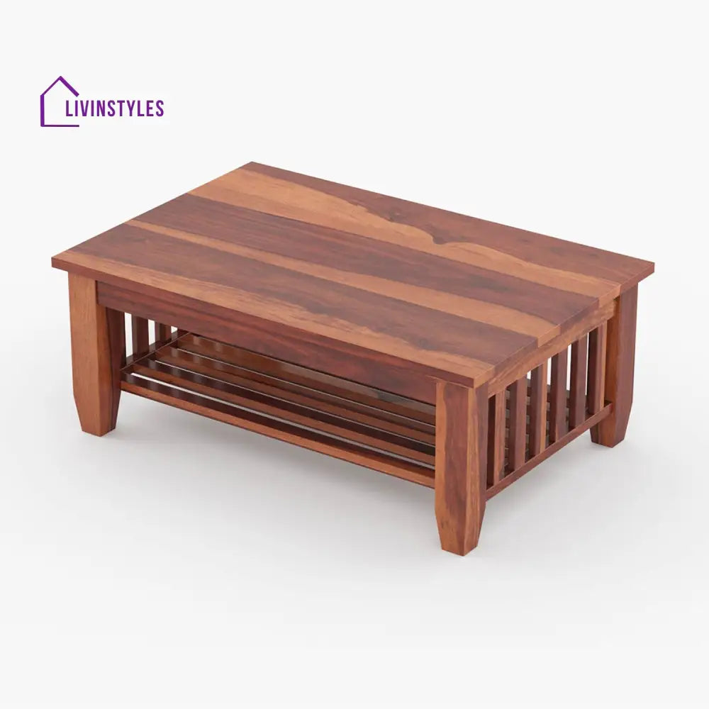 Sangeeta Solid Wood Rectangle Coffee Table For Living Room