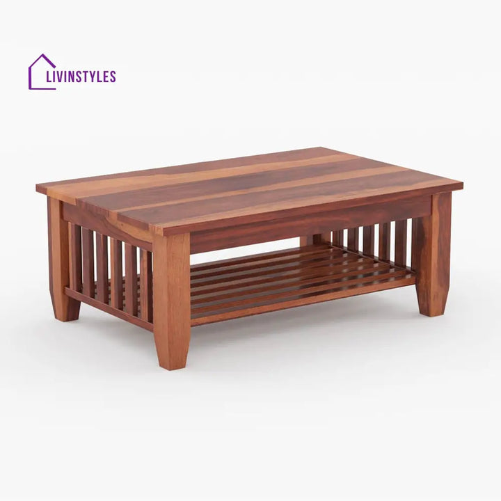 Sangeeta Solid Wood Rectangle Coffee Table For Living Room
