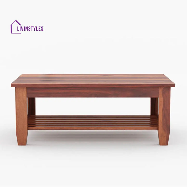 Sangeeta Solid Wood Rectangle Coffee Table For Living Room
