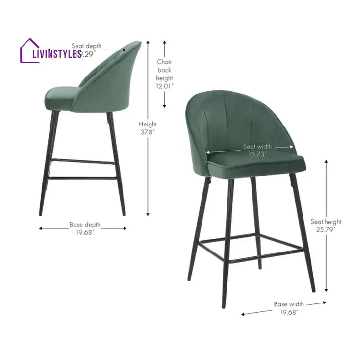 Sanjay Green Color Hindmen Counter Stool