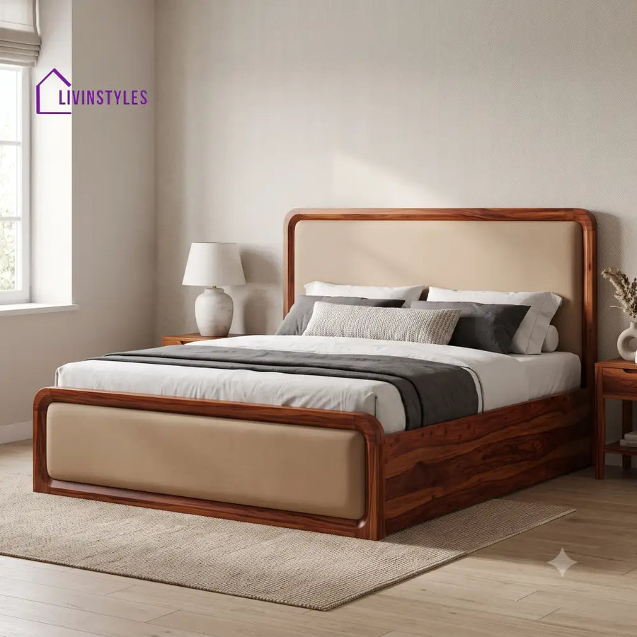 Sanjay Wooden Double Bed | Hydraulic Bed in King Size