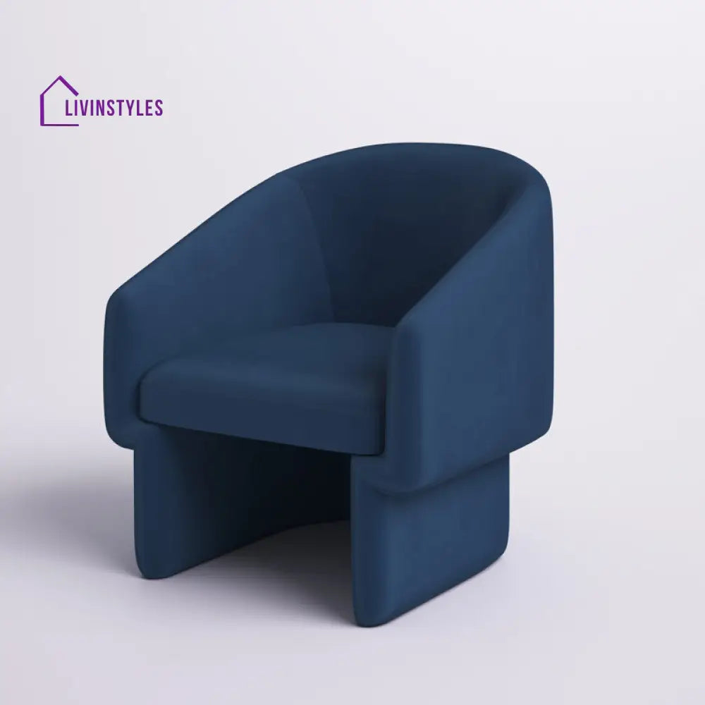 Sanvika Solid Wood and Fabric Arm Chair | Living Room Chair | Lounge Chair