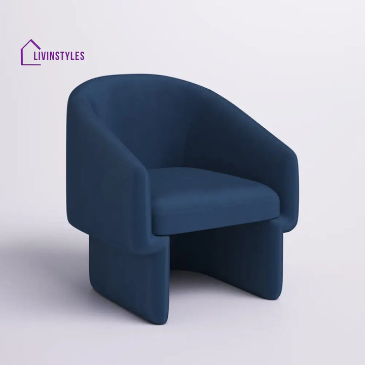 Sanvika Solid Wood and Fabric Arm Chair | Living Room Chair | Lounge Chair