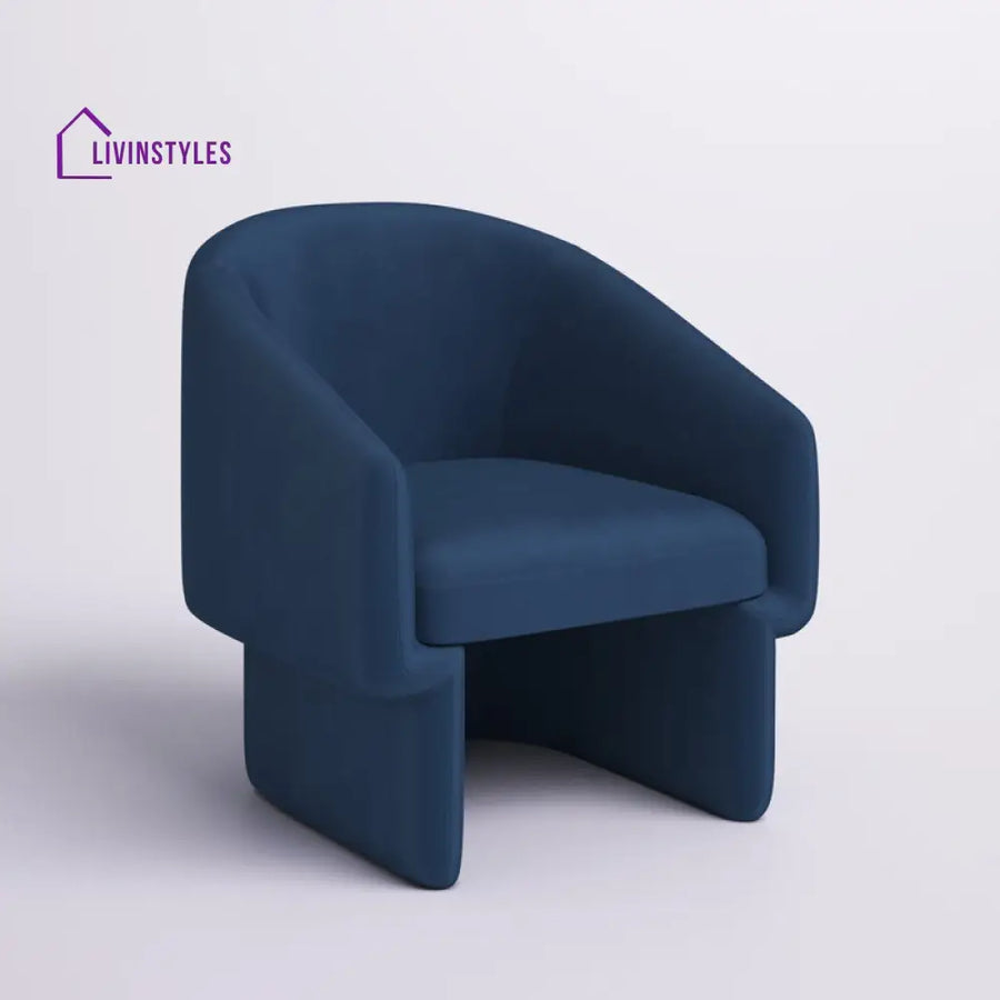 Sanvika Solid Wood and Fabric Arm Chair | Living Room Chair | Lounge Chair