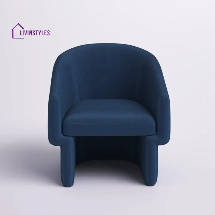 Sanvika Solid Wood and Fabric Arm Chair | Living Room Chair | Lounge Chair