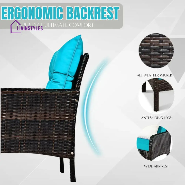 Saphira Outdoor Wicker 5-Piece Patio Sofa Set - Patio Sofa Set
