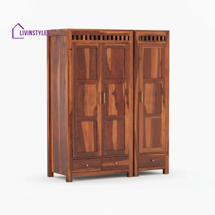 Sara sheesham wood 3 door wardrobe